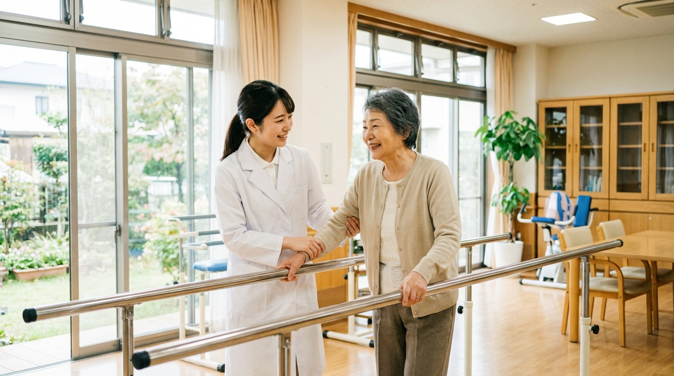 理学療法士が転職先を検討している場面