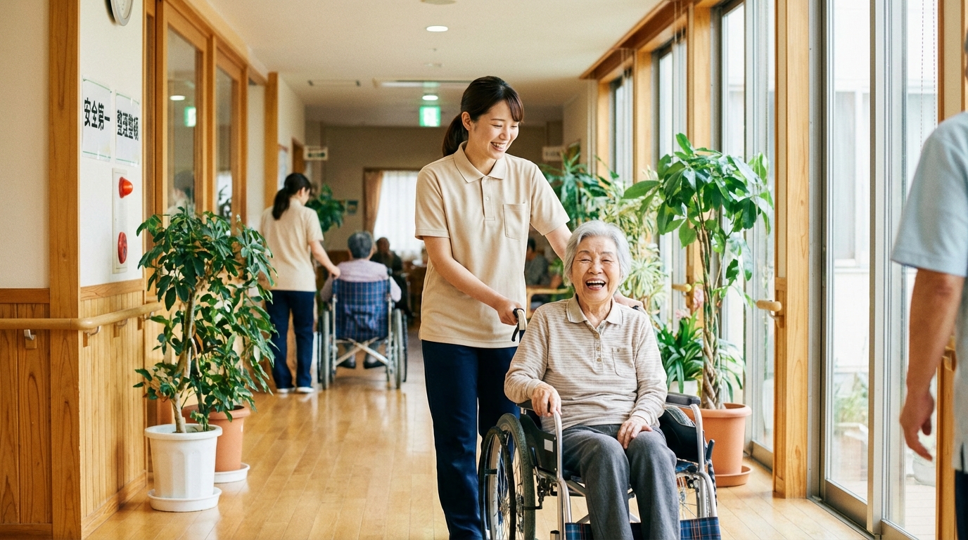 介護士の年収アップをイメージする写真