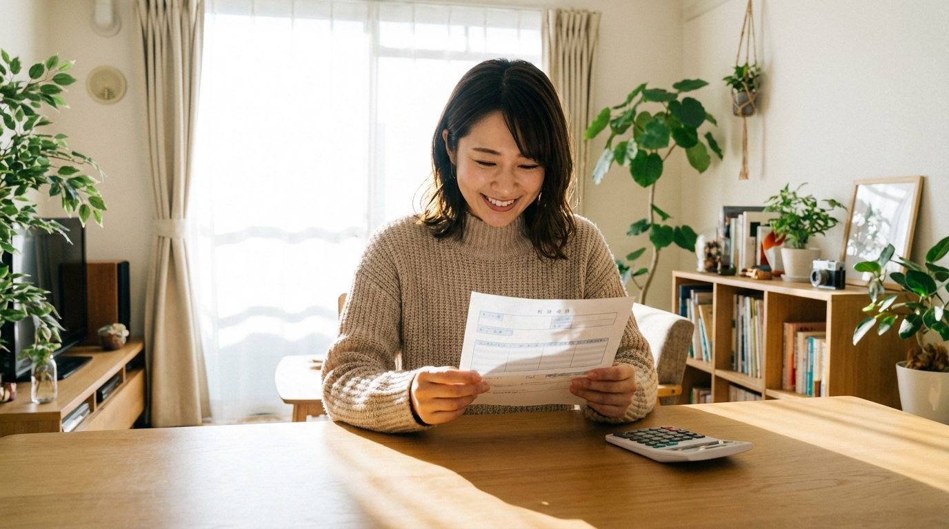 介護夜勤専従の給与明細を確認するイメージ