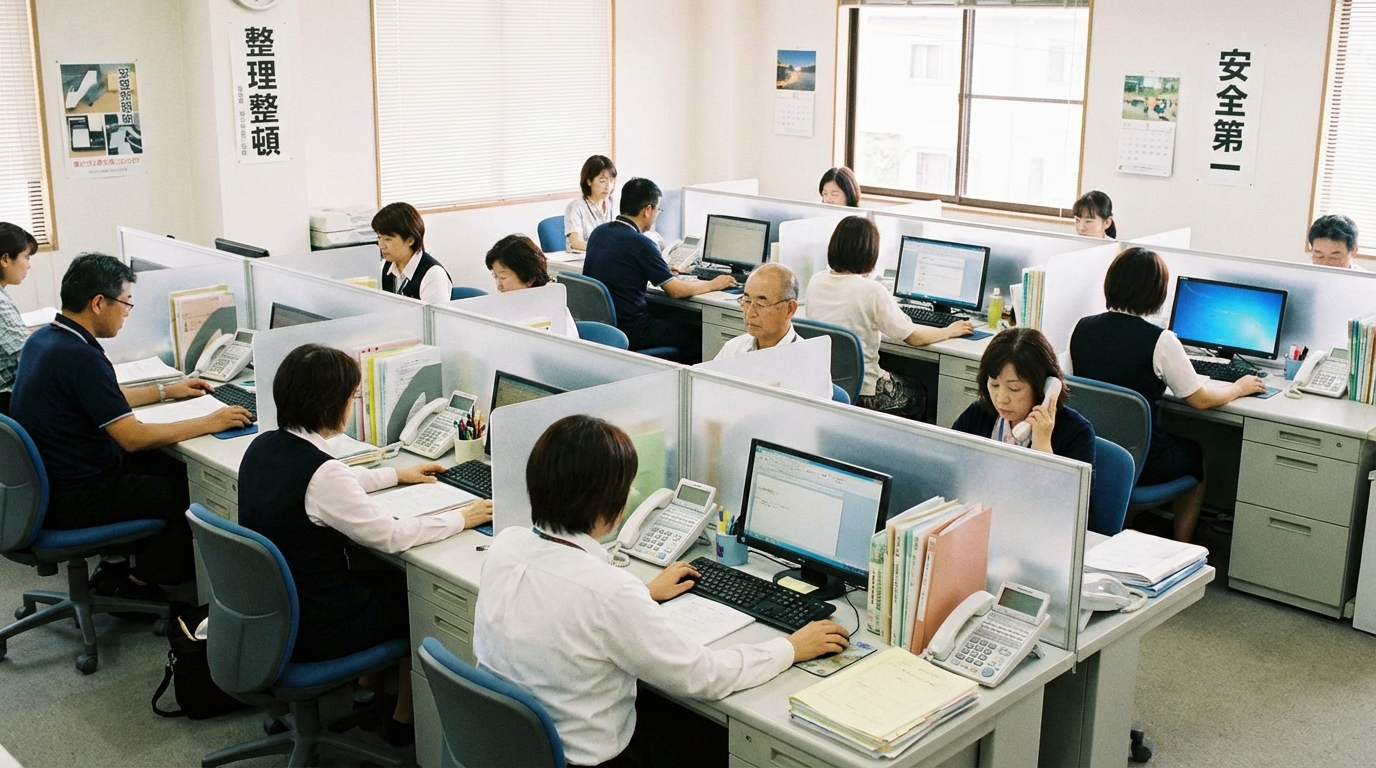 居宅介護支援事業所でデスクワークをするケアマネジャー