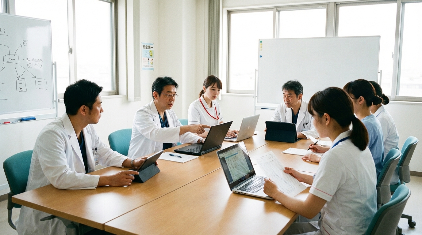 薬剤師が病院転職の書類を確認しているイメージ