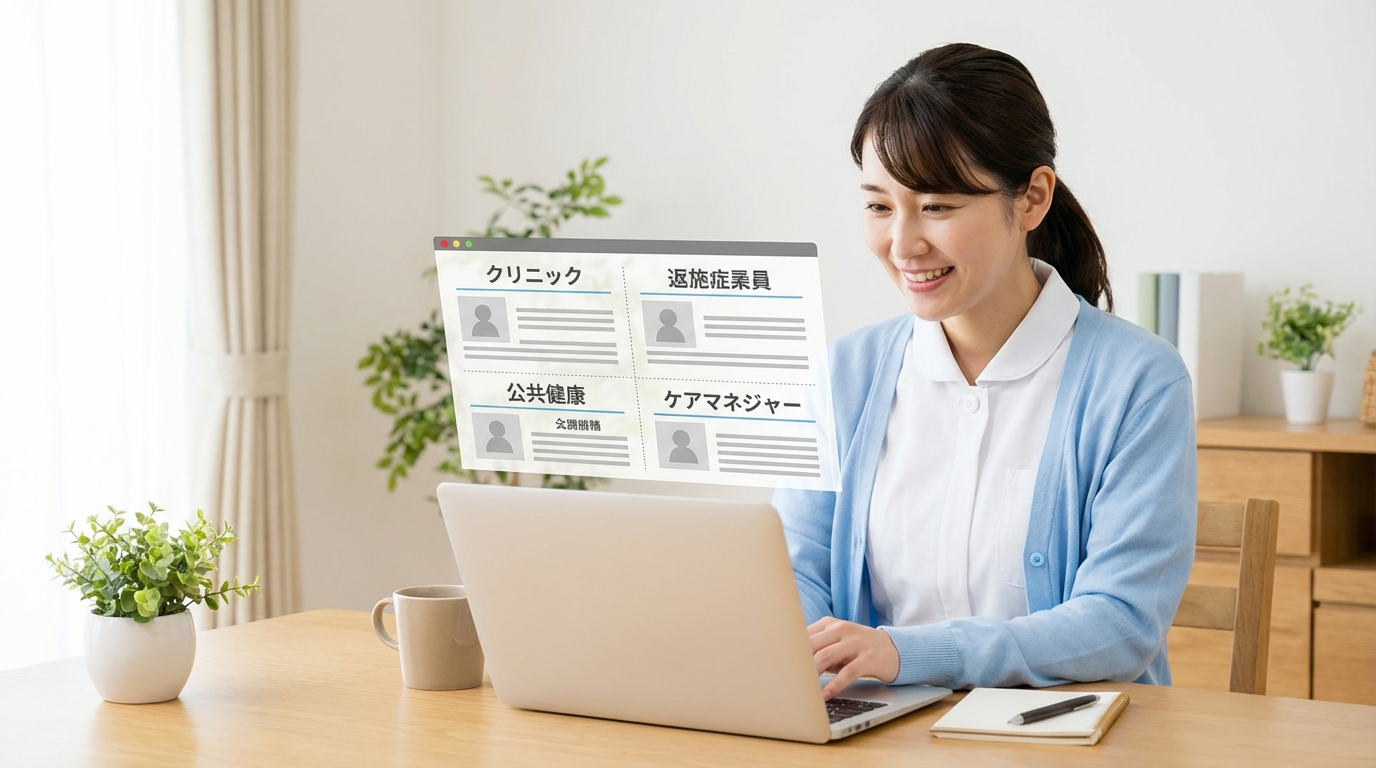 明るいクリニックで患者と向き合う看護師