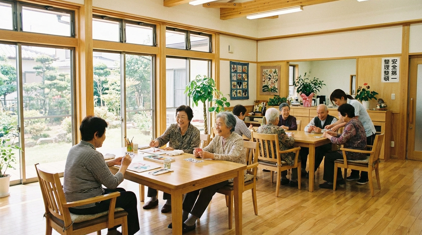 明るいデイサービス施設の外観