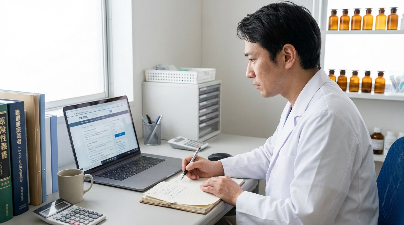 転職先の調剤薬局や病院を検討する薬剤師
