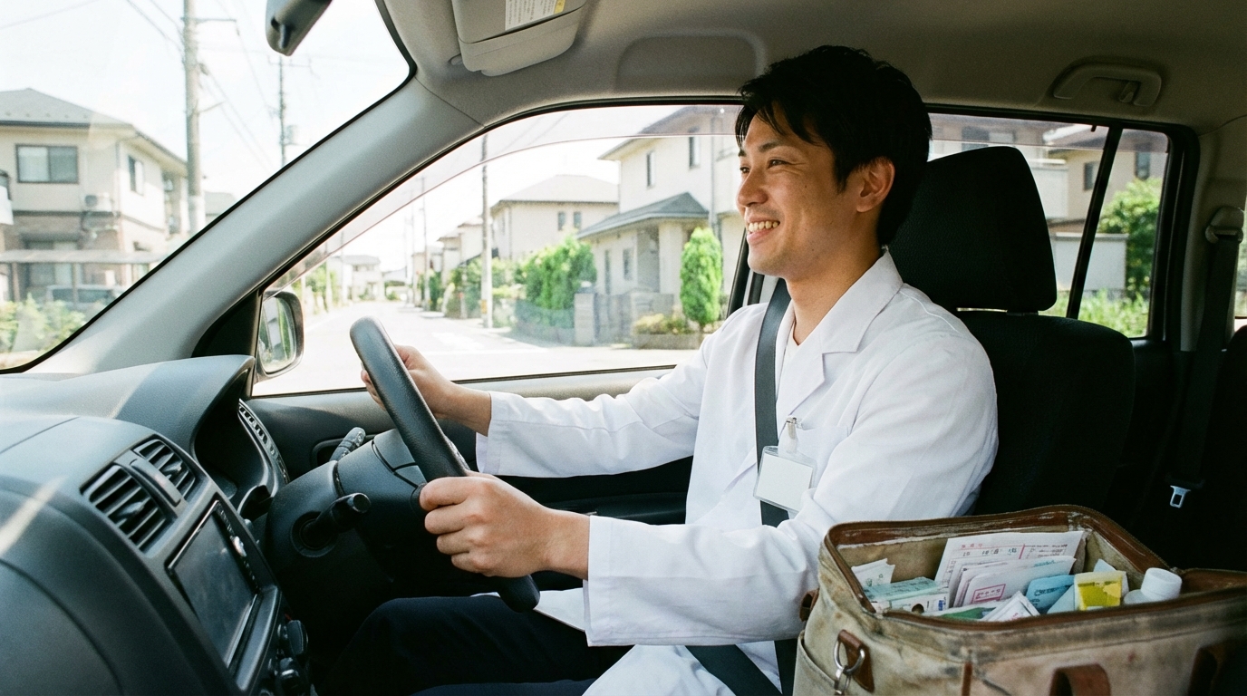 薬剤師が患者の生活環境を確認しているイメージ