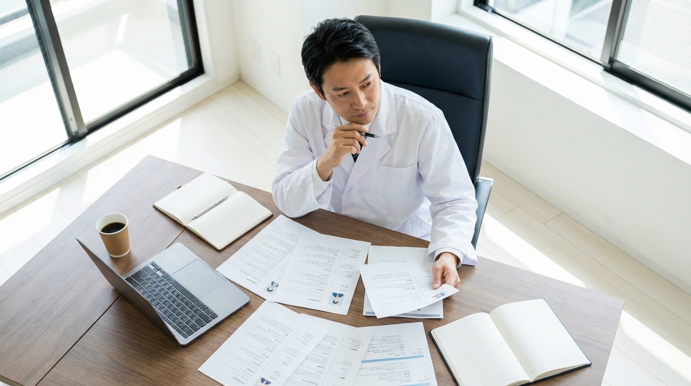 医師が複数の転職先を比較・選択している場面