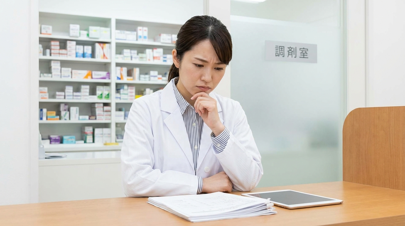 派遣薬剤師が退職について悩んでいる様子