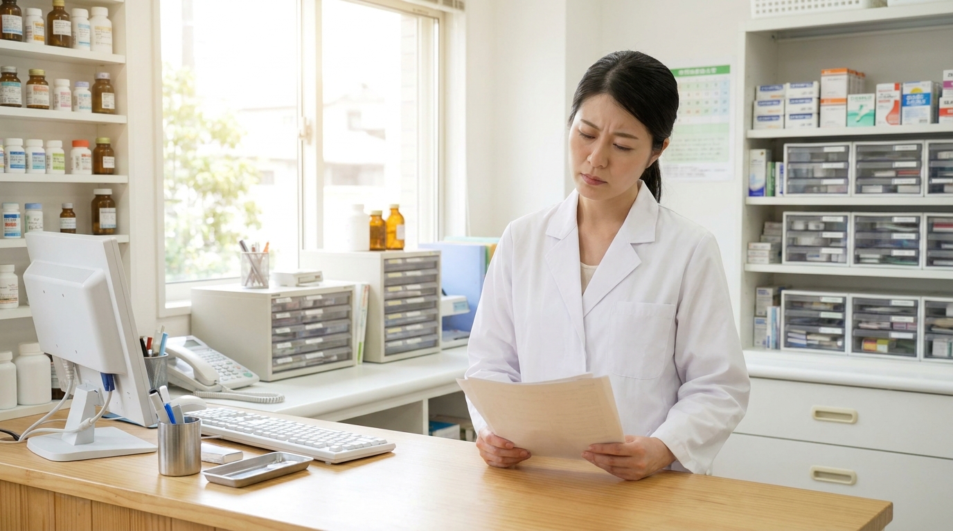 薬剤師が退職・転職について考えている場面