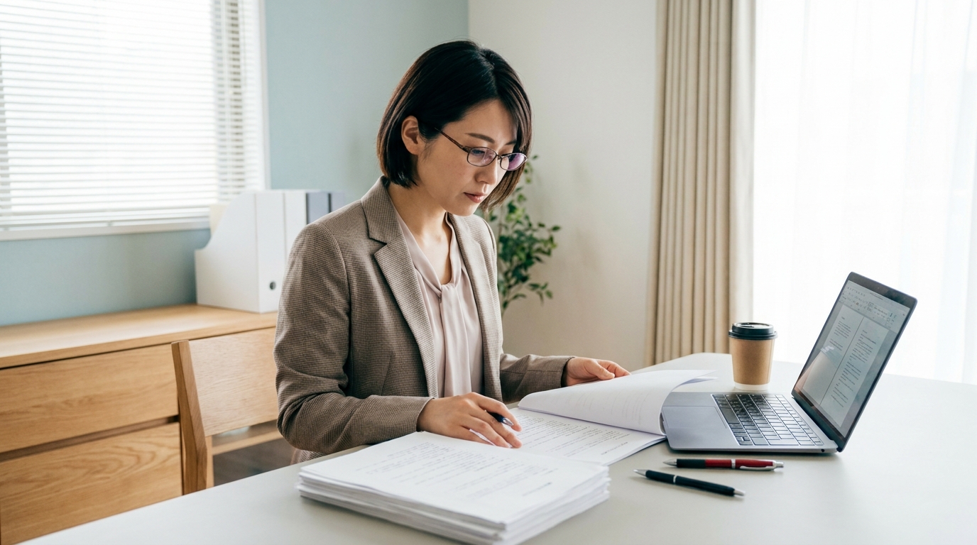 書類を確認する看護師と弁護士のイメージ
