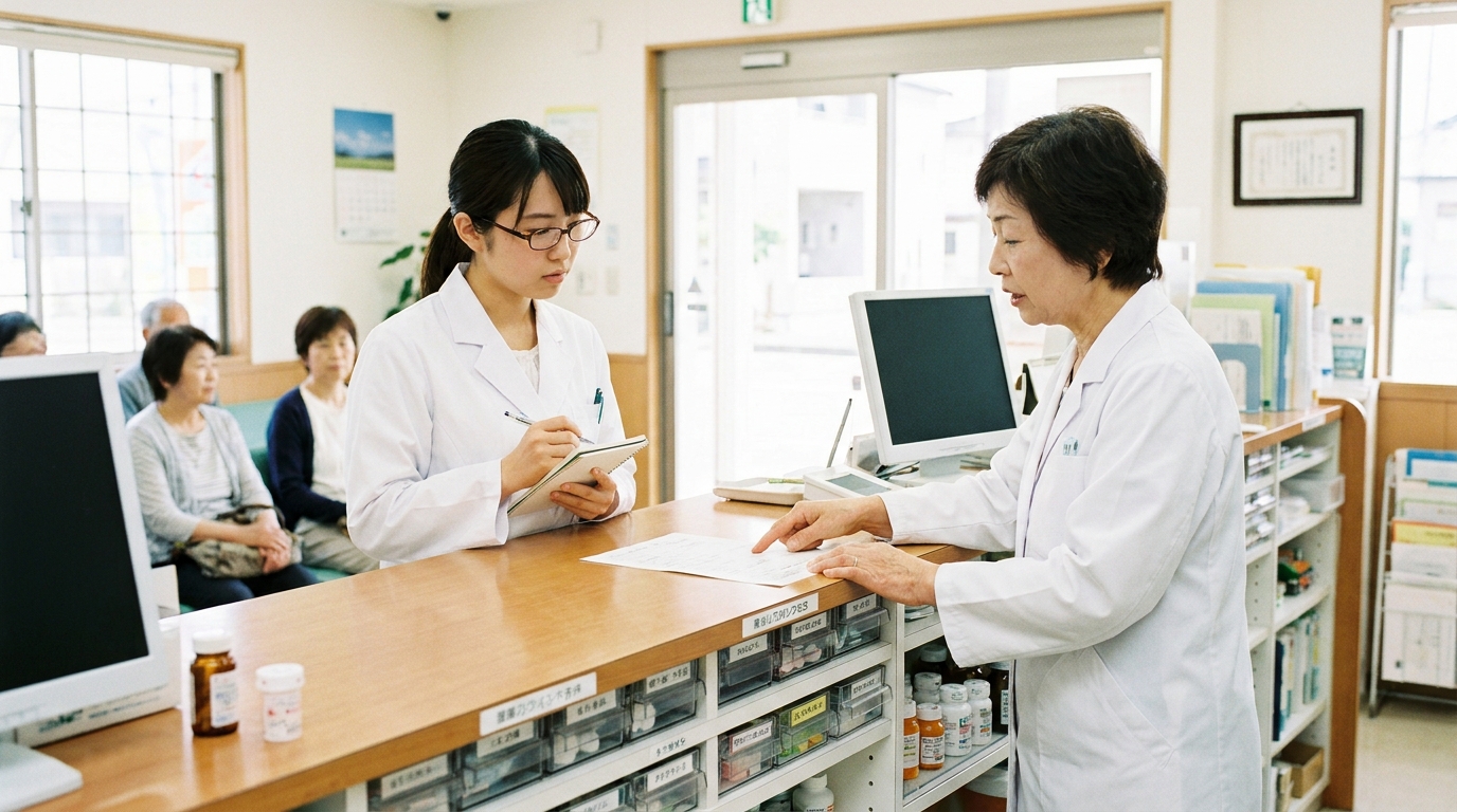 退職代行に相談する新人薬剤師の手元