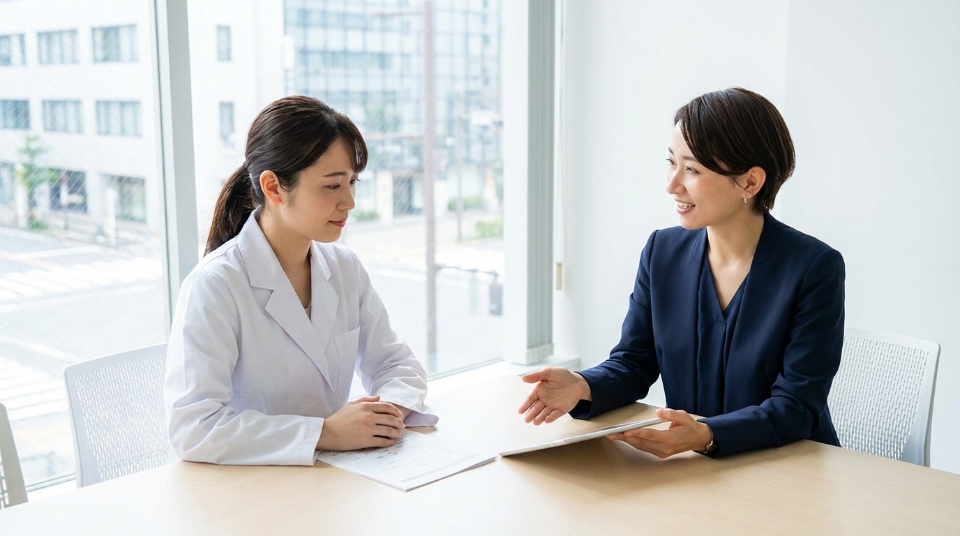 薬剤師が転職エージェントに相談している様子
