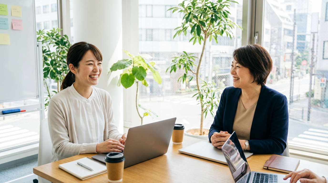 看護師が転職エージェントと面談している場面