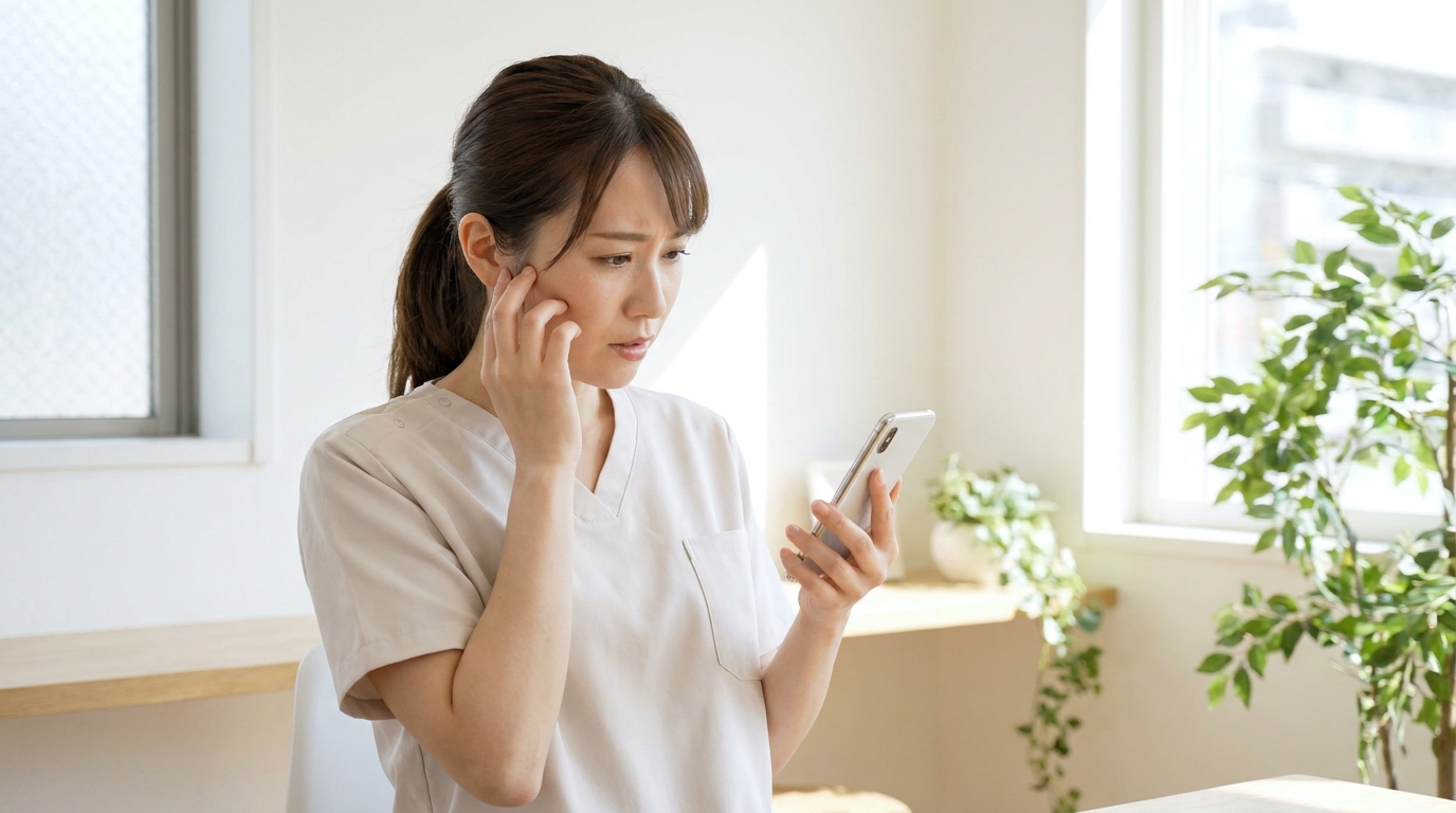 歯科衛生士が悩みを相談している場面