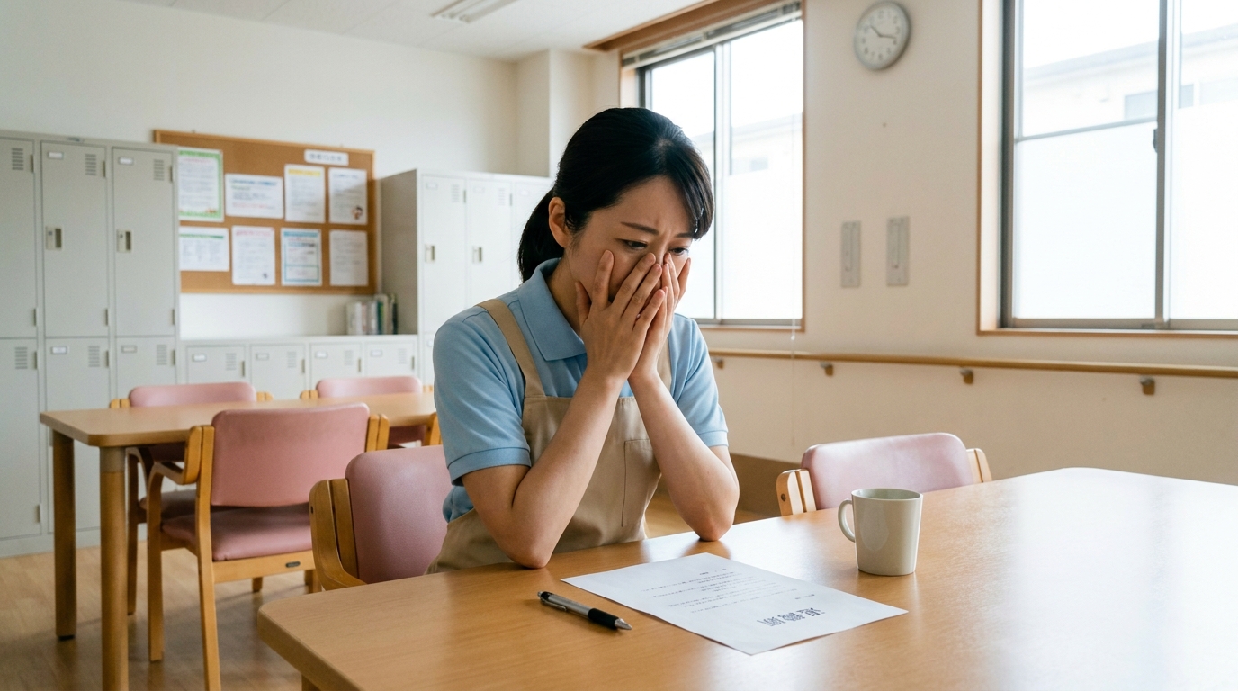 退職を決意した介護職員のイメージ