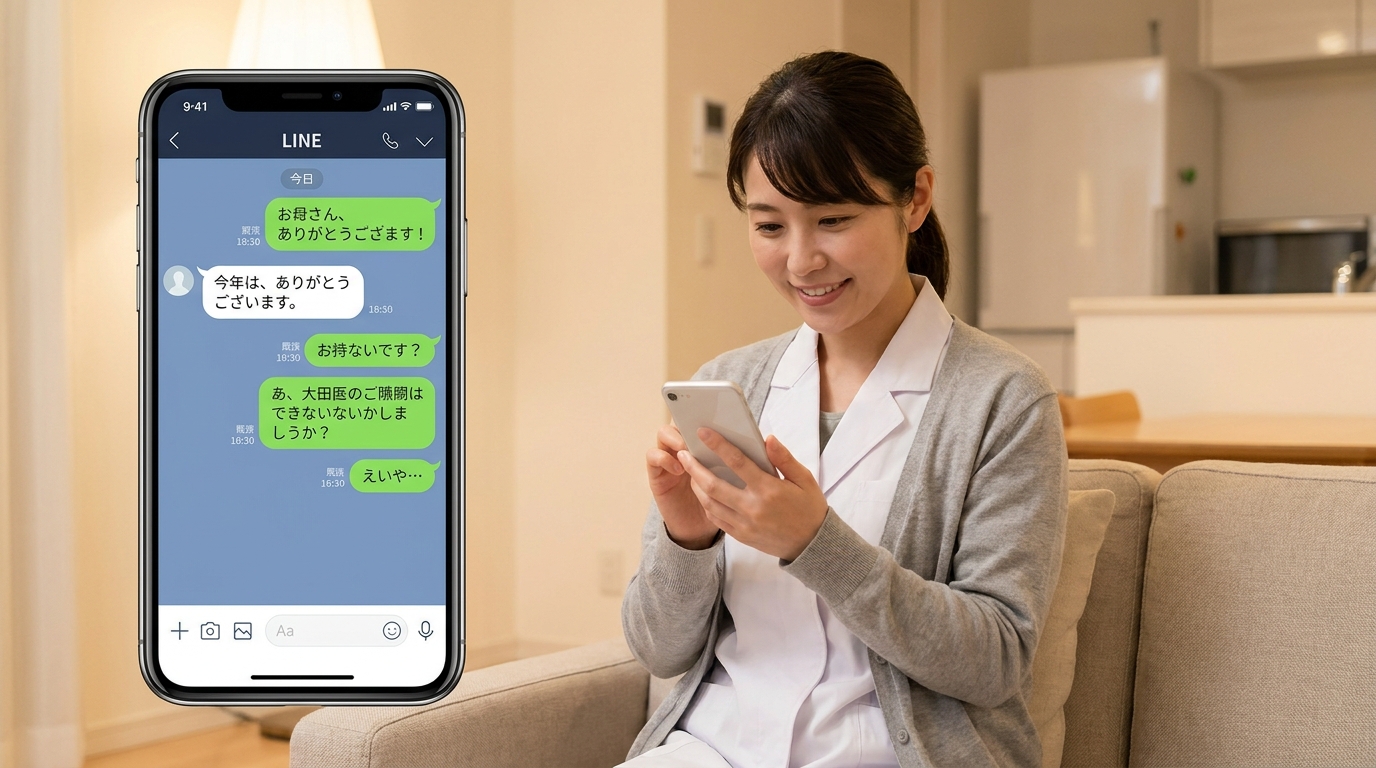 退職代行サービスをLINEで相談している薬剤師