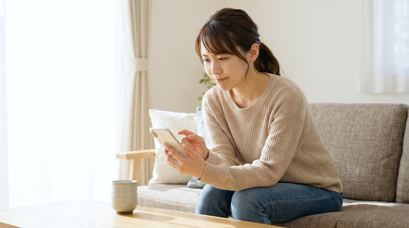介護スタッフが家族にLINEで退職を相談している様子