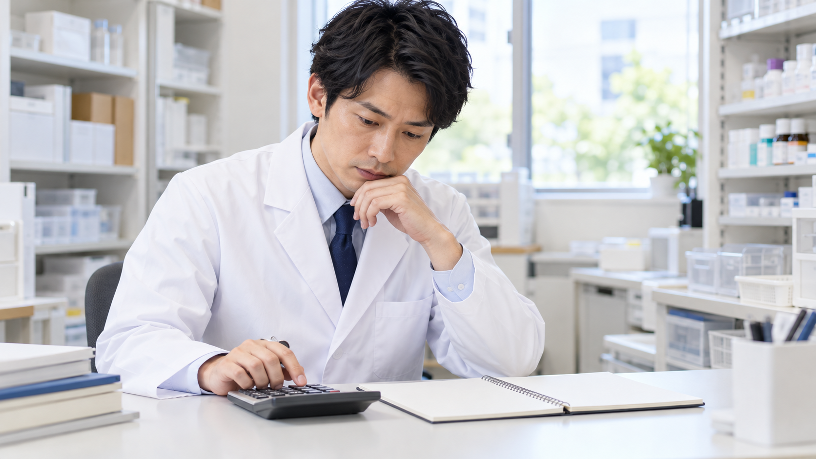 薬剤師の給与条件を表で比較している様子